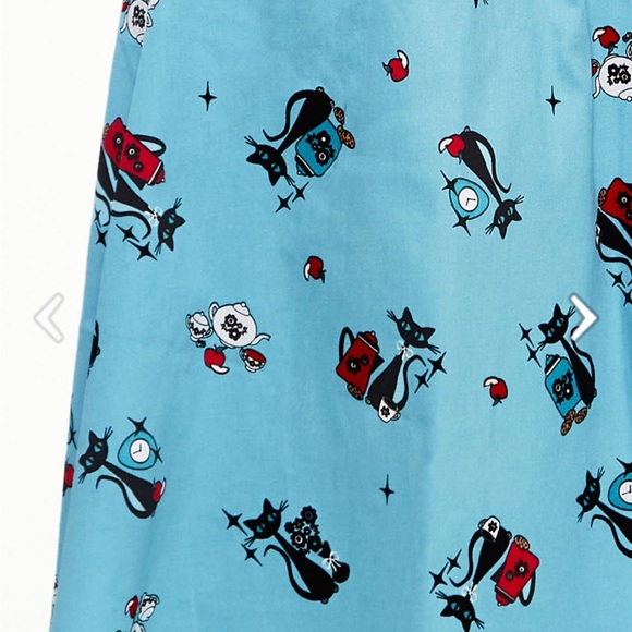 Voodoo Vixen Harper Kitten Print Skirt - Picture 5 of 8